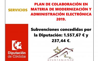 PLAN DE COLABORACIÓN EN MATERIA DE MODERNIZACIÓN Y ADMINISTRACIÓN ELECTRÓNICA 2019.