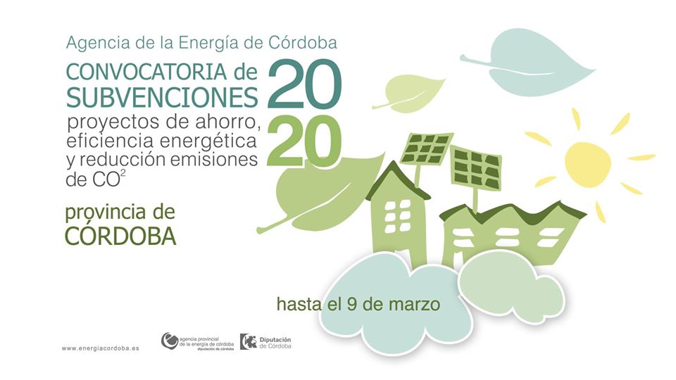 Convocatoria de subvenciones para proyectos de ahorro, eficiencia energética y reducción de emisiones de CO2 en la provincia de Córdoba 2020 1