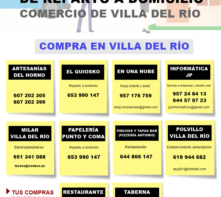 Servicio de reparto a domicilio del comercio de Villa del Río 1