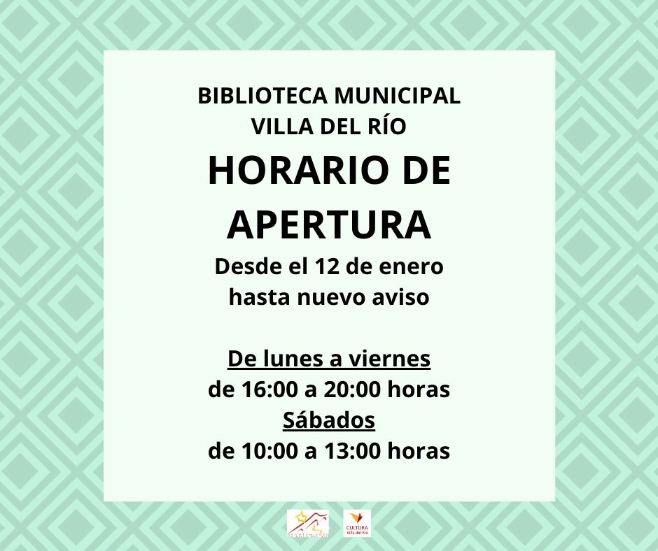 Horario Biblioteca Municipal - Ayuntamiento De Villa Del Rio