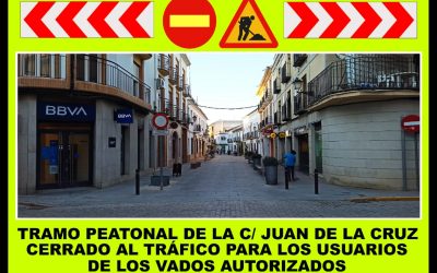 El Ayuntamiento de Villa del Río ejecutará obras de reparación de la calzada en el tramo peatonal de la calle Juan de la Cruz