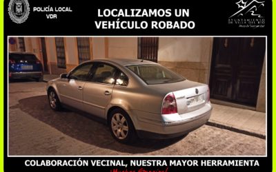 POLICÍA LOCAL | LOCALIZADO UN VEHÍCULO ROBADO