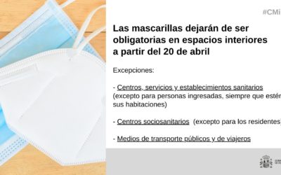 EL GOBIERNO APRUEBA EL FIN DE LA OBLIGATORIEDAD DE LAS MASCARILLAS