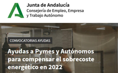 AYUDAS A PYMES Y AUTÓNOMOS PARA COMPENSAR EL SOBRECOSTE ENERGÉTICO EN 2022 DE LA JUNTA DE ANDALUCÍA