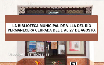 LA BIBLIOTECA MUNICIPAL ESTARÁ CERRADA HASTA EL 27 DE AGOSTO