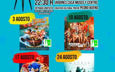 EL ÁREA DE CULTURA INFORMA QUE AUMENTA EL AFORO A 300 PERSONAS PARA EL CINE DE VERANO DE VILLA DEL RÍO