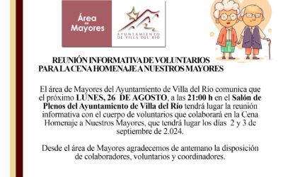 MAYORES | REUNIÓN INFORMATIVA DE VOLUNTARIOS PARA LA CENA HOMENAJE A NUESTROS MAYORES