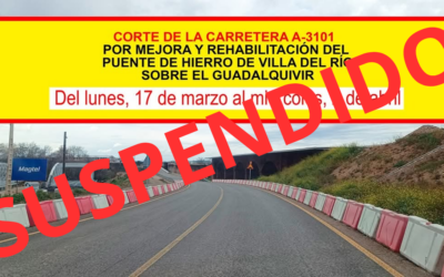 MOVILIDAD | SUSPENDIDO EL CORTE DE LA CARRETERA A-3101 DE ACCESO AL PUENTE DE HIERRO 