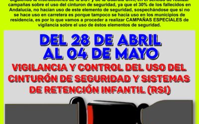  CAMPAÑA ESPECIAL DE CONTROL DEL CINTURÓN DE SEGURIDAD Y SISTEMAS DE RETENCIÓN INFANTIL (SRI) 