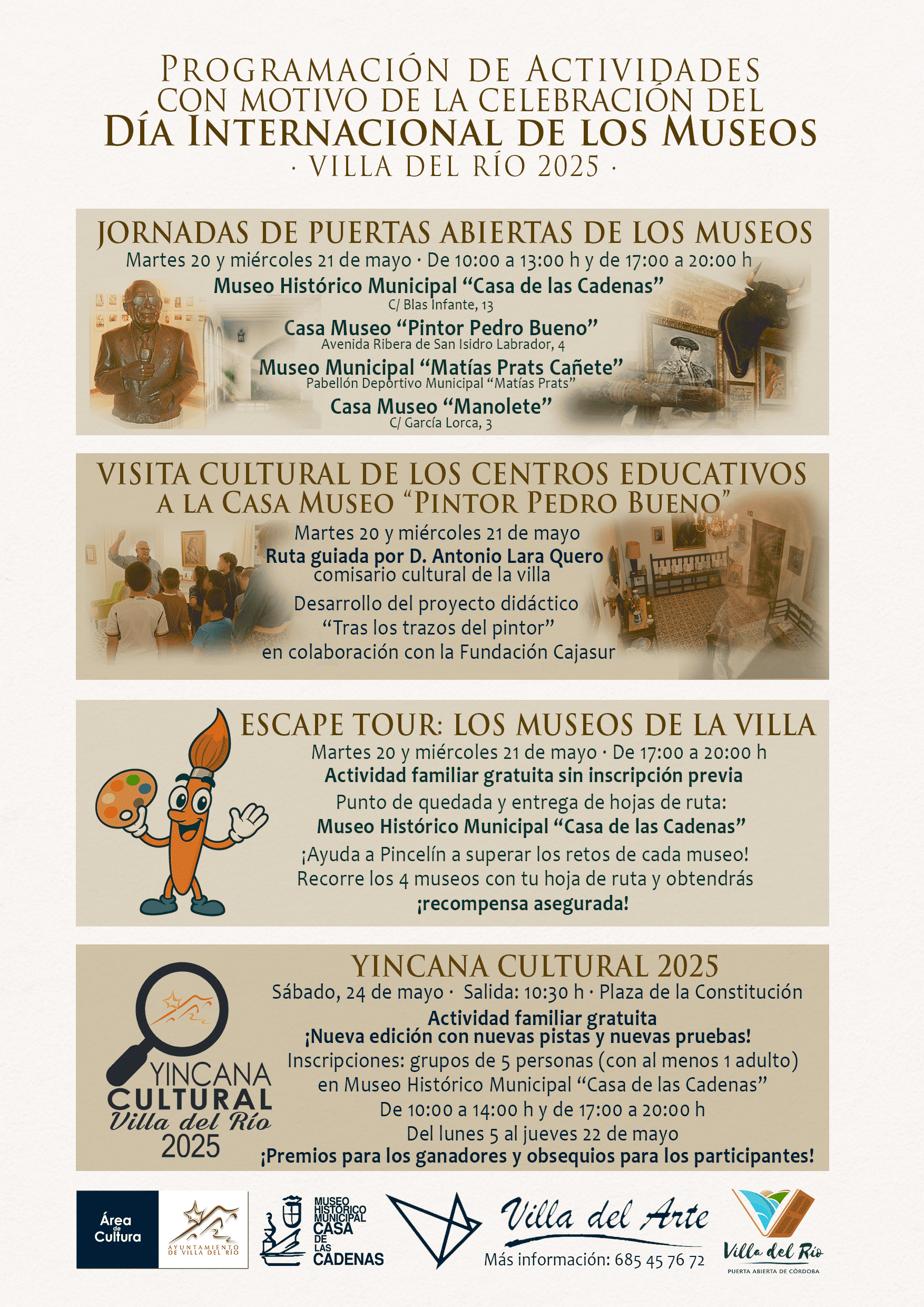 CULTURA | PROGRAMACIÓN DE ACTIVIDADES CON MOTIVO DE LA CELEBRACIÓN DEL DÍA INTERNACIONAL DE LOS MUSEOS
